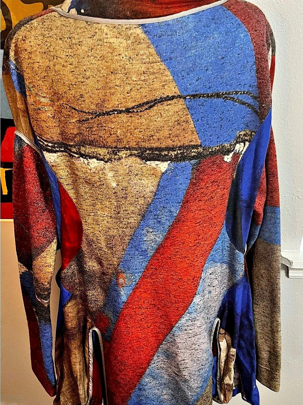 Vivienne Westwood Anglomania Geometric Mini Dress Red & Blue Size 40 vintage 90s - Picture 12 of 16